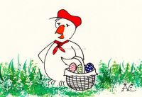 Chico con huevos de Pascua
